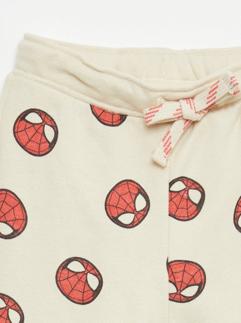 Calças 'Marvel' 'Spiderman' em moletom não felpudo Bege - Kiabi