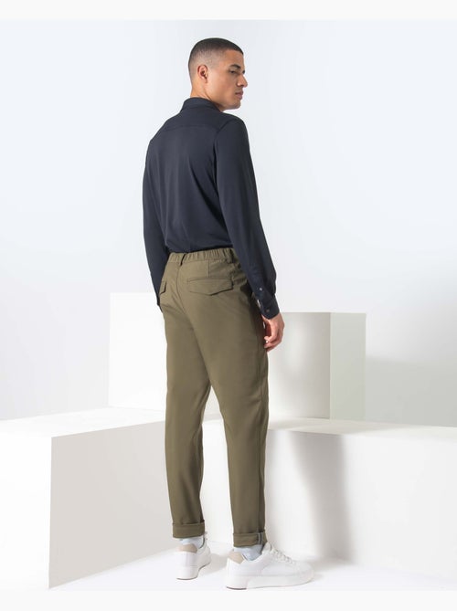 Calças micro verde slim - Kiabi