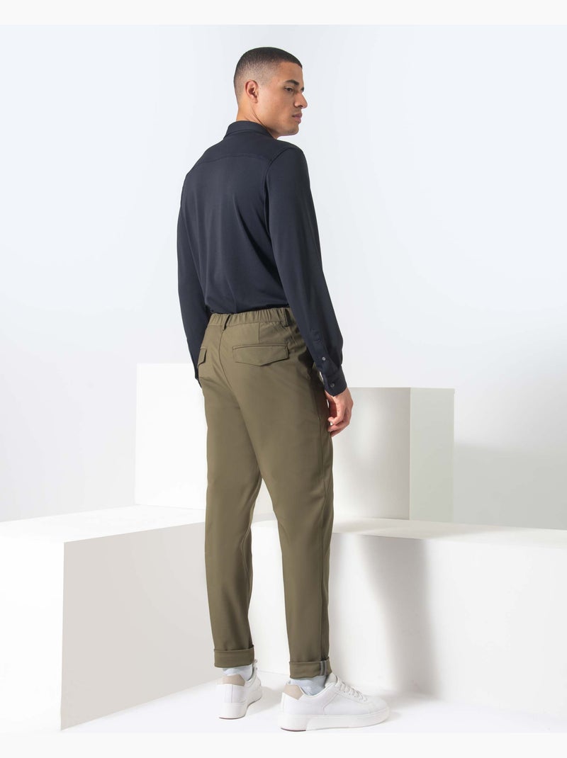Calças micro verde slim Verde - Kiabi