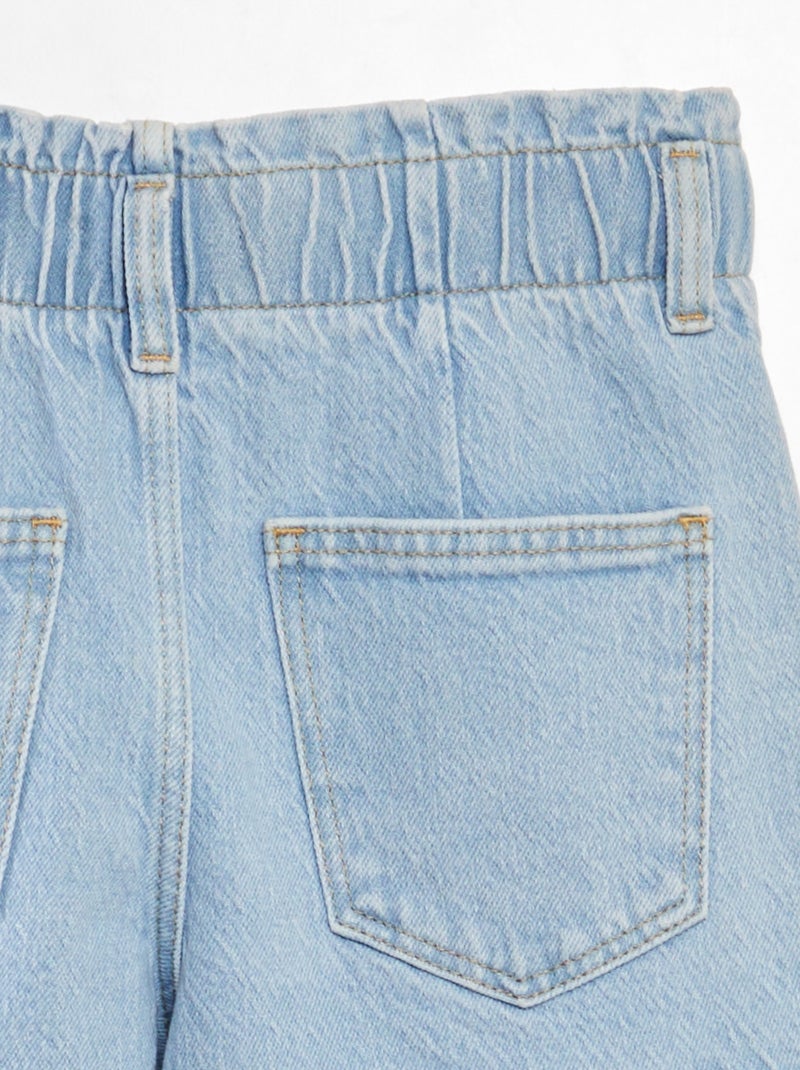 Calças mom com bolsos com aba AZUL - Kiabi