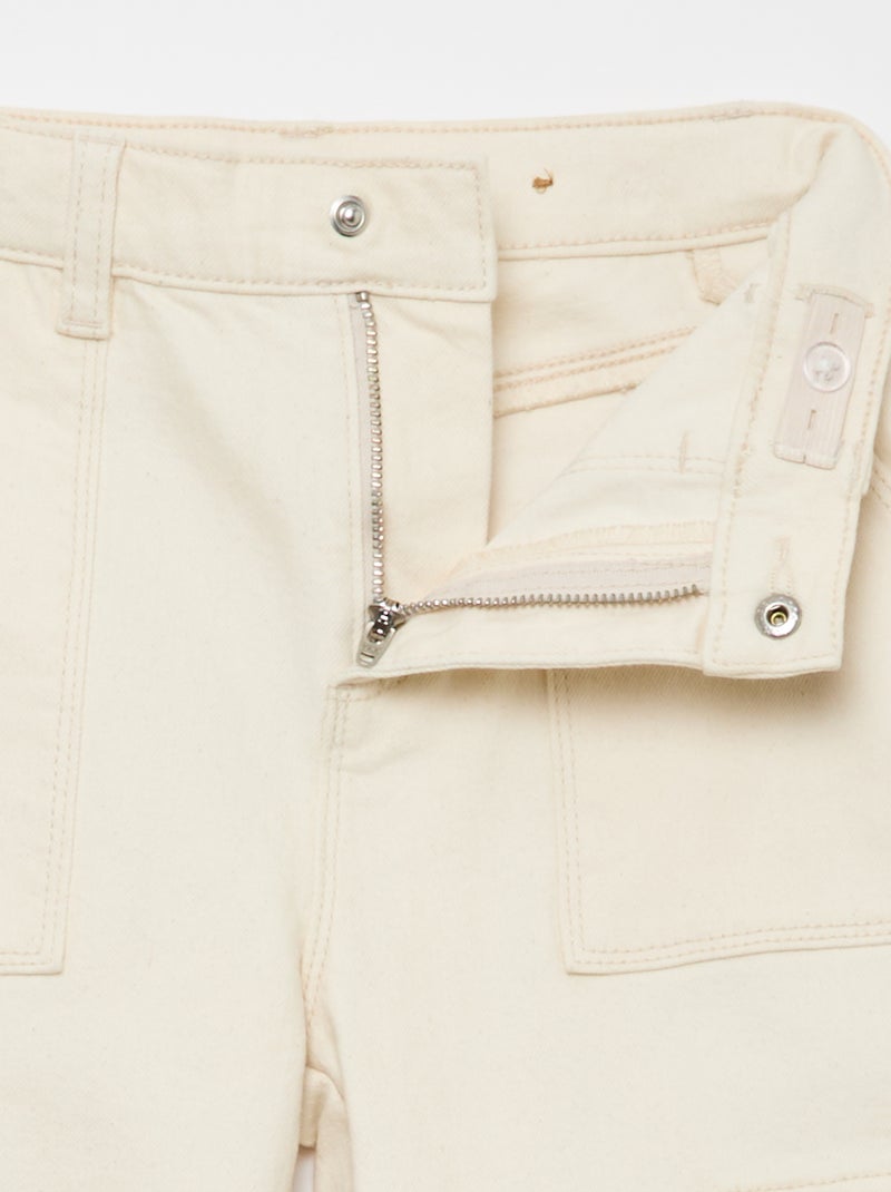 Calças multibolsos - Corte + confortável Branco - Kiabi