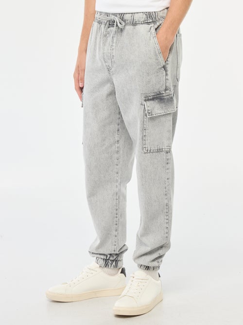 Calças multibolsos com cintura elástica - Kiabi