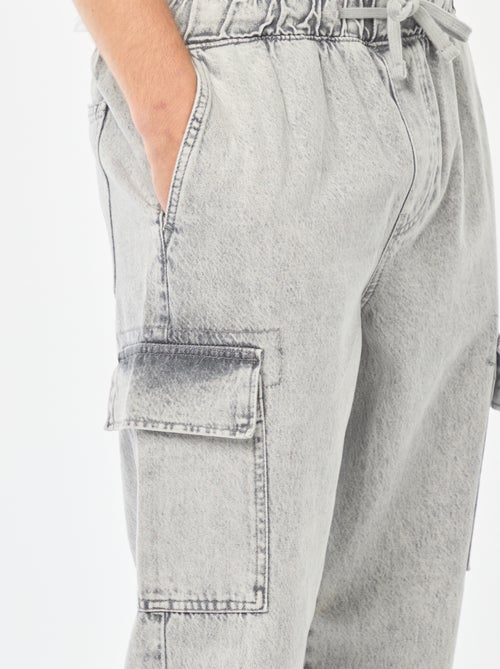 Calças multibolsos com cintura elástica - Kiabi