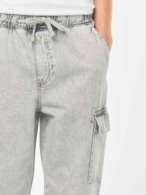 Calças multibolsos com cintura elástica - Kiabi