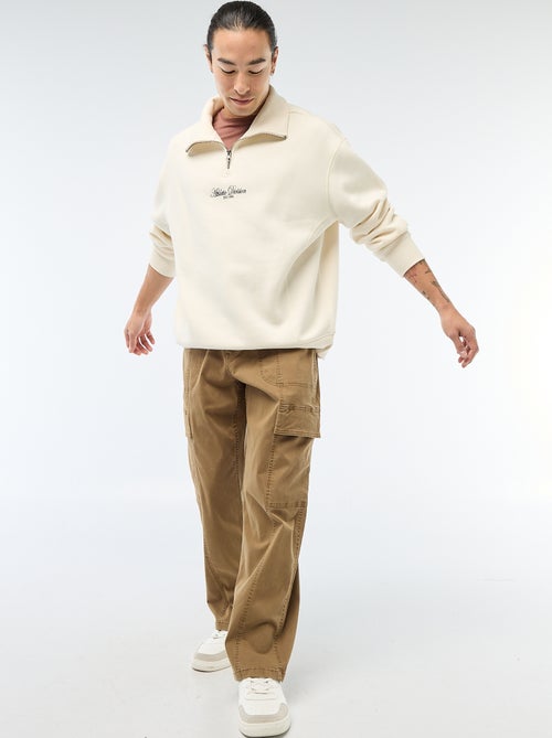 Calças multibolsos lisas corte direito / Regular Fit - Kiabi