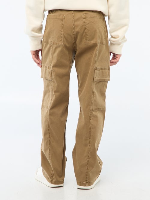 Calças multibolsos lisas corte direito / Regular Fit - Kiabi