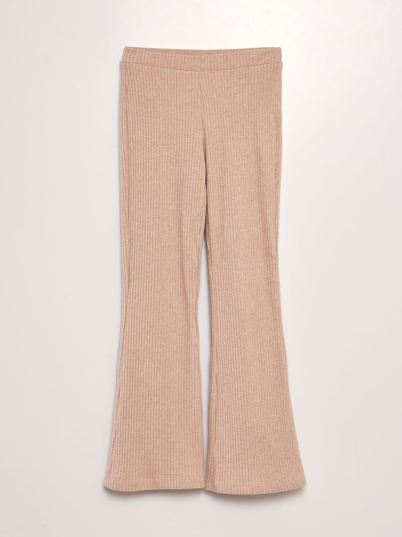 Calças nervuradas flare/bootcut BEGE - Kiabi