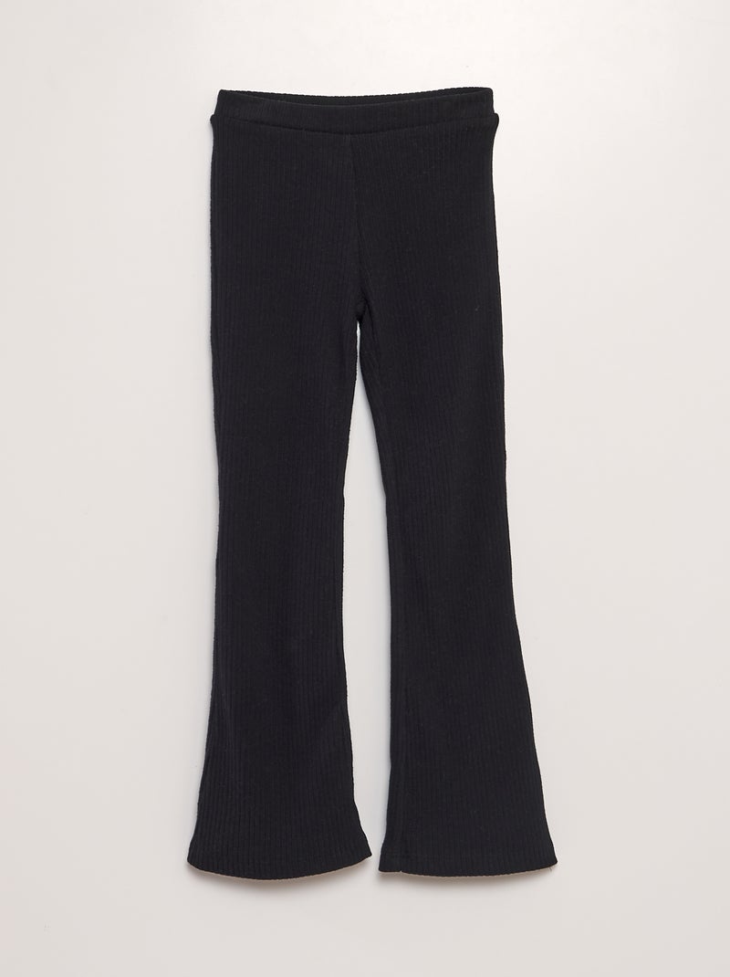 Calças nervuradas flare/bootcut Preto - Kiabi