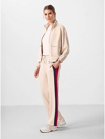 Calças palazzo às riscas com cintura com cordão tommy