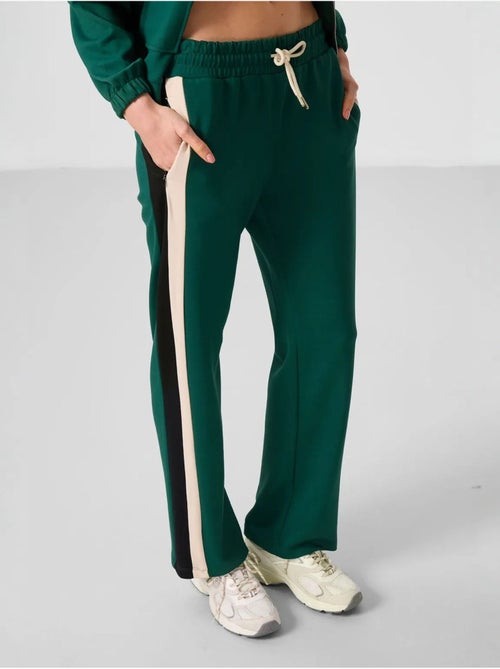 Calças palazzo às riscas com cintura com cordão tommy - Kiabi Calças palazzo às riscas com cintura com cordão tommy - Kiabi