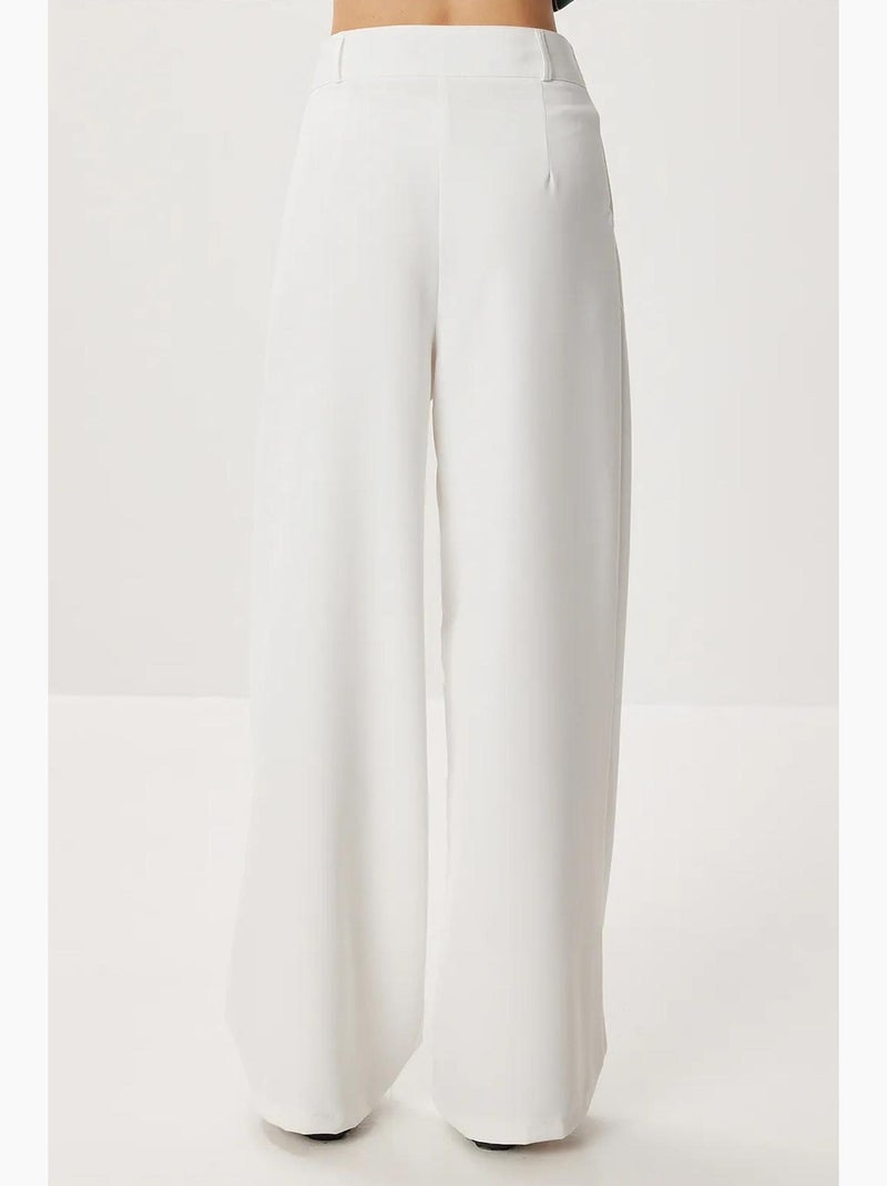 Calças palazzo com bolsos istanbul Branco - Kiabi
