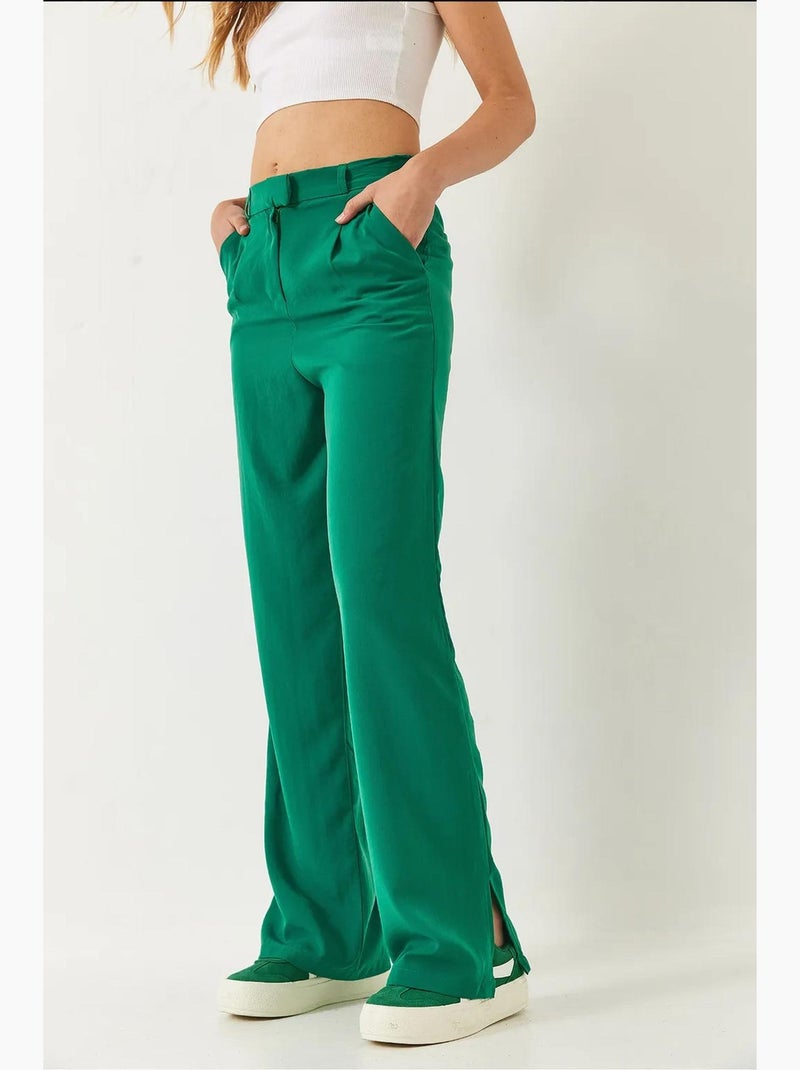 Calças palazzo com bolsos lucci Verde - Kiabi