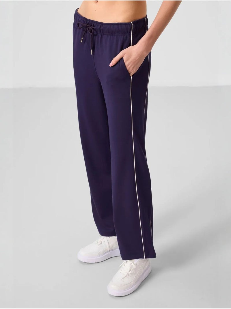 Calças palazzo de perna larga tommy Roxo berinjela - Kiabi