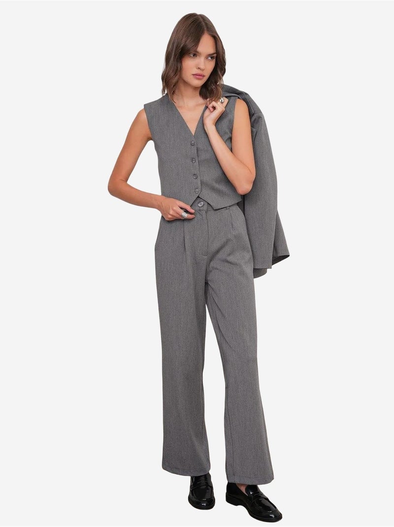 Calças palazzo plissadas com bolsos mixray Cinza escuro - Kiabi