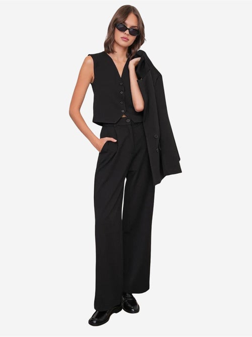 Calças palazzo plissadas com bolsos mixray - Kiabi Calças palazzo plissadas com bolsos mixray - Kiabi