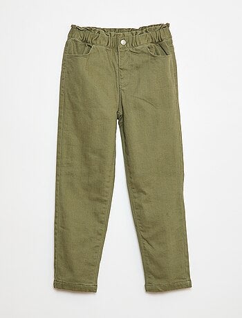 Calças paperbag acolchoadas