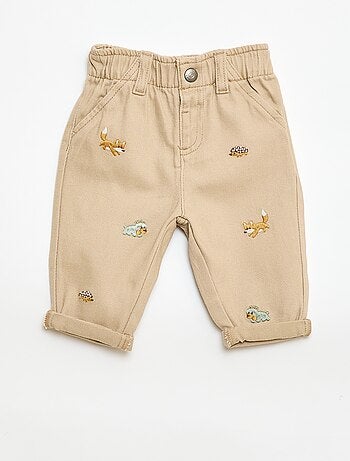 Calças paperbag em sarja