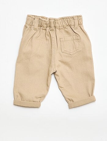 Calças paperbag em sarja