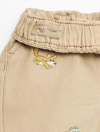 Calças paperbag em sarja