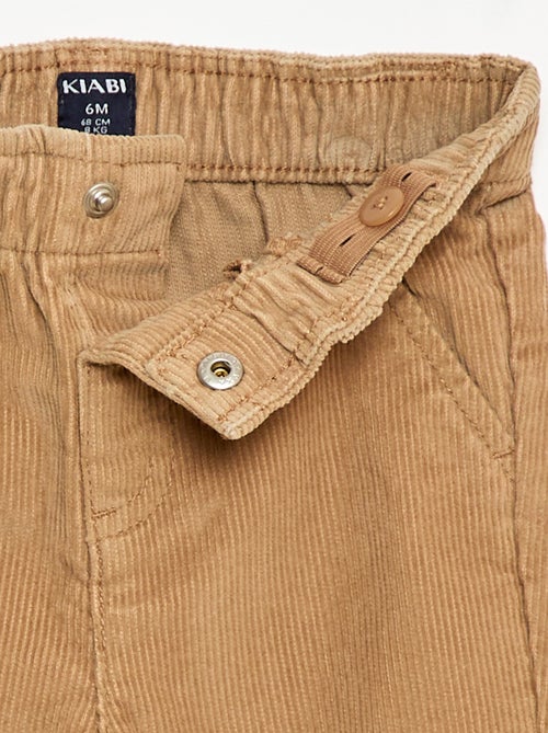 Calças paperbag em veludo cotelê - Kiabi