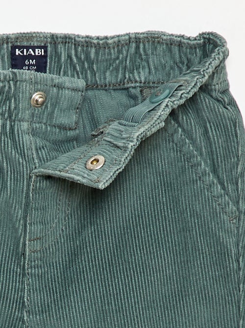 Calças paperbag em veludo cotelê - Kiabi