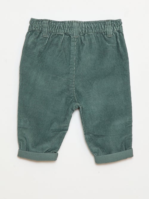 Calças paperbag em veludo cotelê - Kiabi