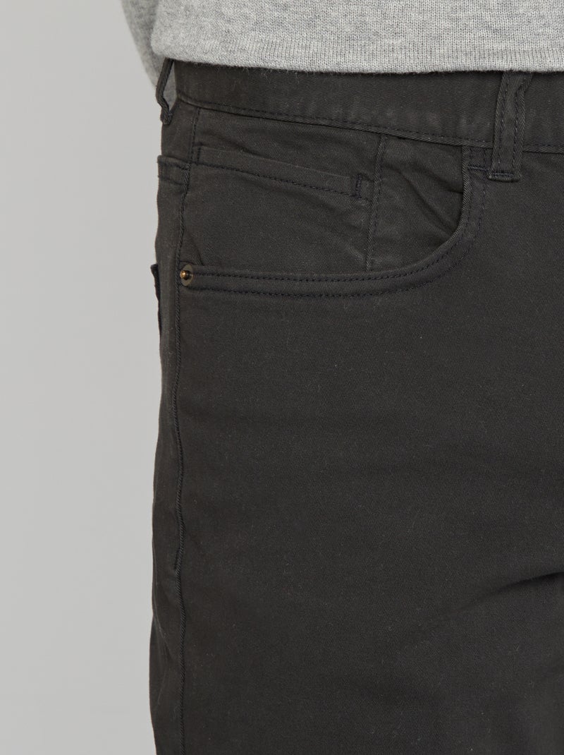 Calças para homem com corte slim e 5 bolsos PRETO - Kiabi