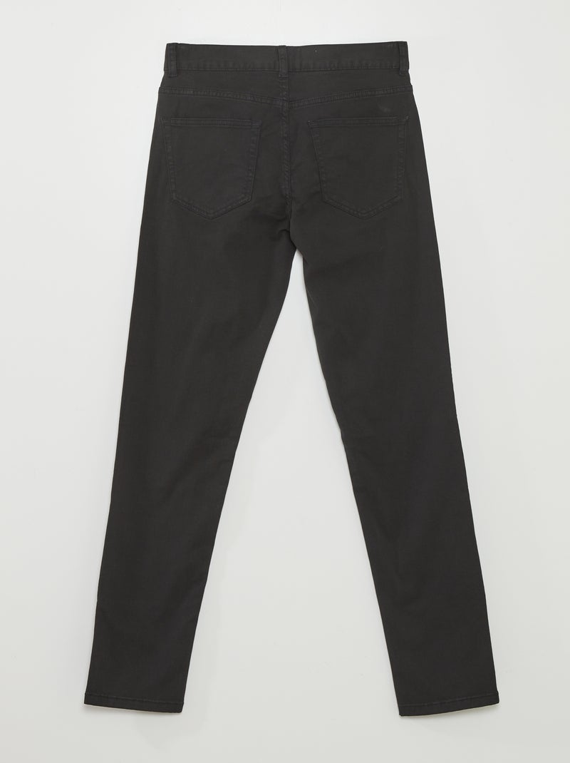 Calças para homem com corte slim e 5 bolsos PRETO - Kiabi