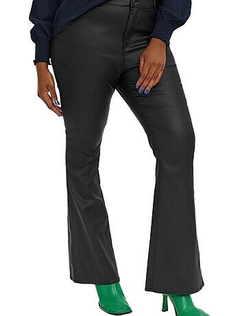 Calças Pretas de Ganga Vero Moda Curve Siga HR para Mulher
