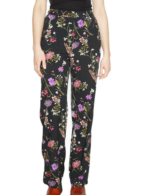 Calças pretas de mulher vero moda easy hw com padrão - Kiabi Calças pretas de mulher vero moda easy hw com padrão - Kiabi