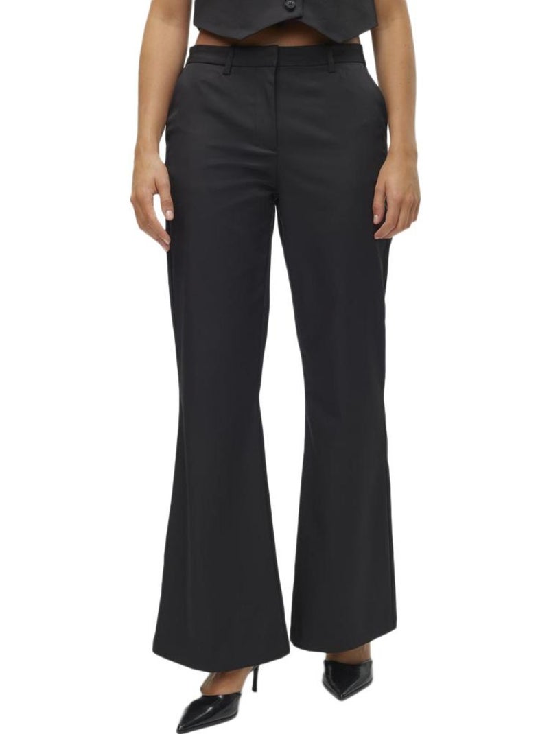 Calças Pretas de Senhora Vero Moda Tara com Pinças Preto - Kiabi