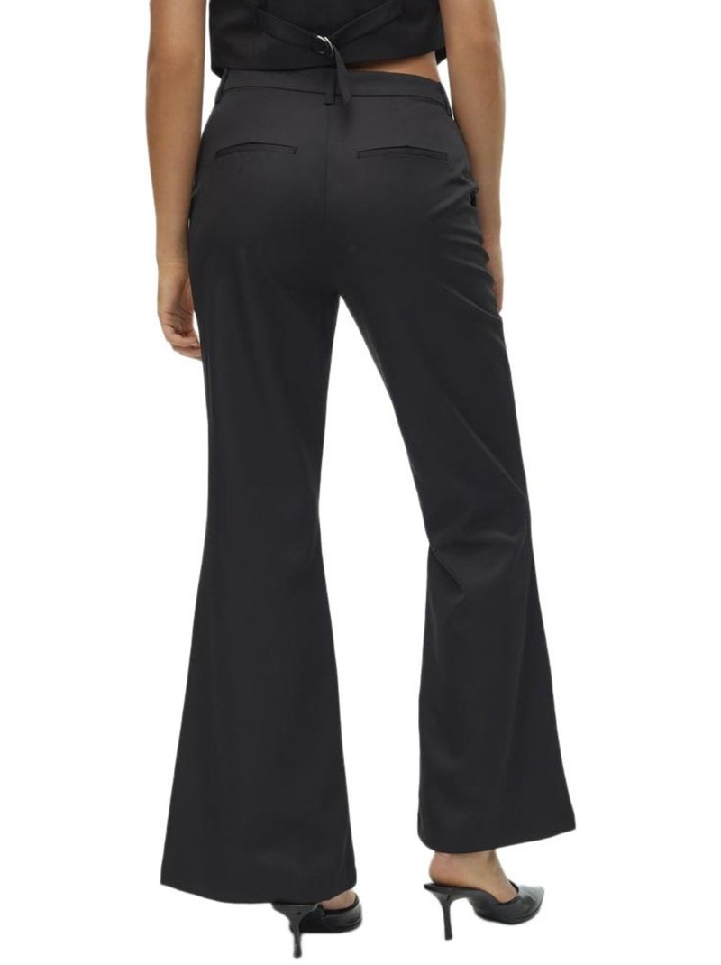 Calças Pretas de Senhora Vero Moda Tara com Pinças Preto - Kiabi