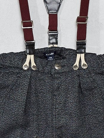 Calças 'Príncipe de Gales' com alças - Kiabi