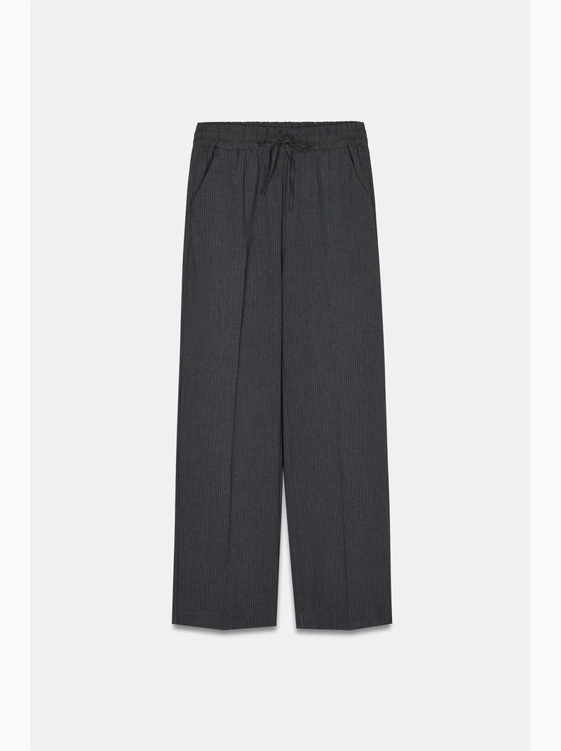 Calças pull-on de perna larga dilvin Cinza-preto - Kiabi