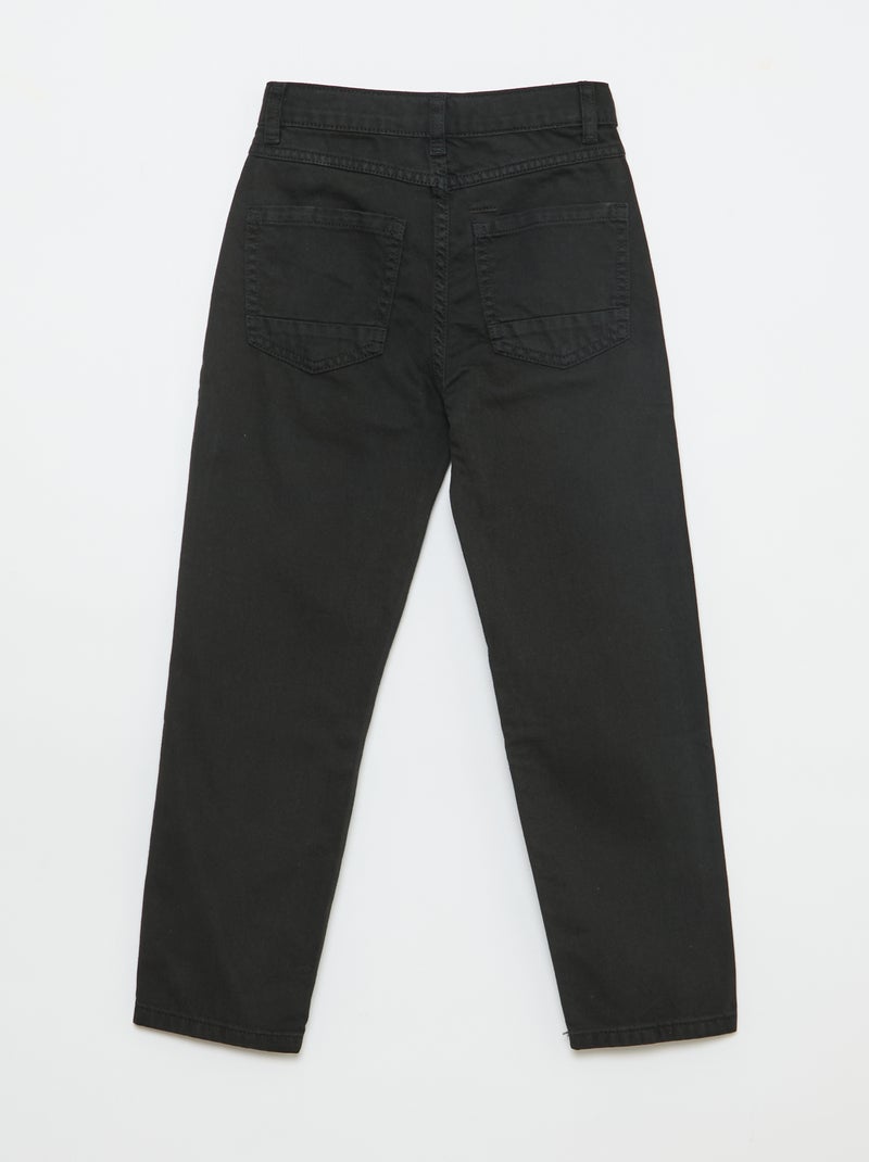 Calças regular 5 bolsos Preto - Kiabi