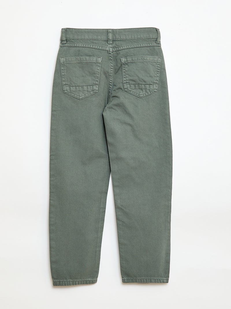 Calças regular 5 bolsos Verde - Kiabi