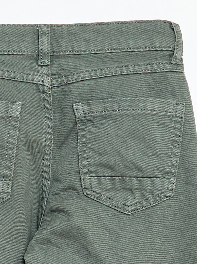 Calças regular 5 bolsos Verde - Kiabi