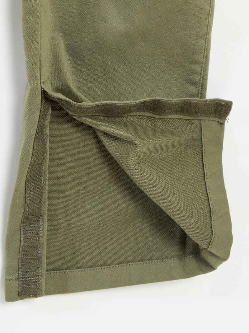 Calças regulares com bolsos com aba - So Easy VERDE - Kiabi