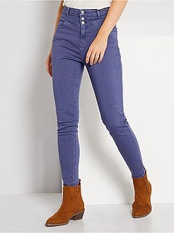 Calças regulares de cintura subida - Kiabi