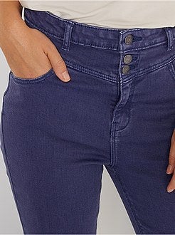 Calças regulares de cintura subida - Kiabi