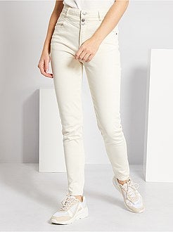 Calças regulares de cintura subida - Kiabi