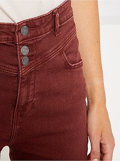 Calças regulares de cintura subida - Kiabi