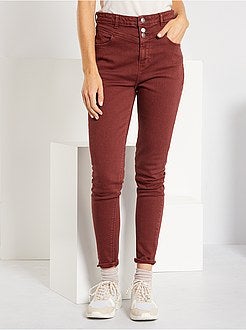 Calças regulares de cintura subida - Kiabi