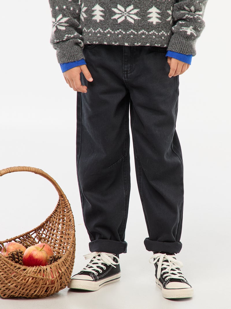 Calças regulares Preto - Kiabi