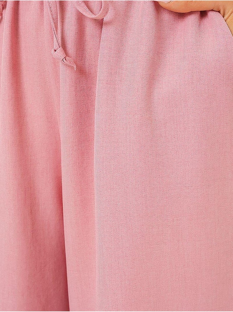Calças relaxed de perna larga com cordão bdart Rosa-pálido - Kiabi