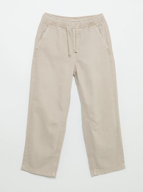 Calças relaxed fit com cintura elástica - Kiabi