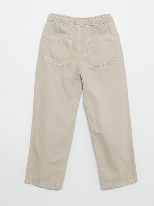 Calças relaxed fit com cintura elástica - Kiabi