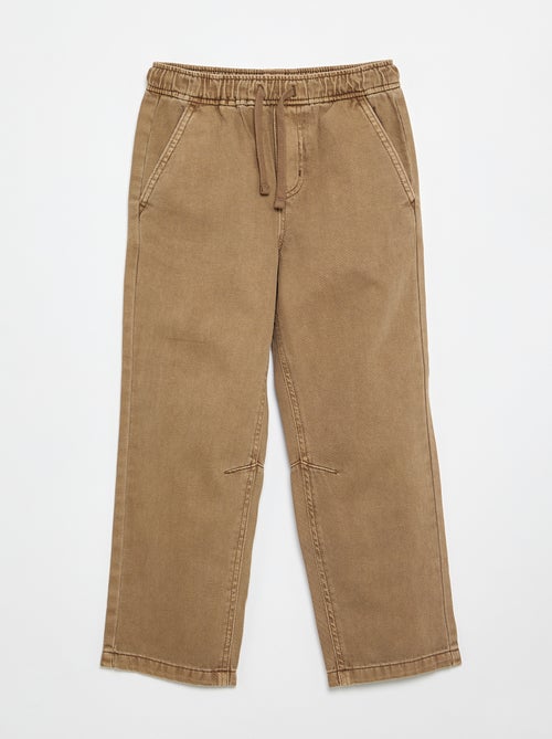 Calças relaxed fit com cintura elástica - Kiabi