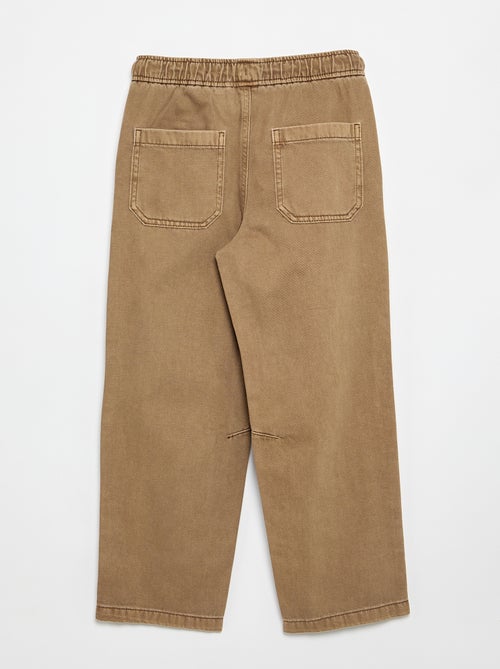 Calças relaxed fit com cintura elástica - Kiabi