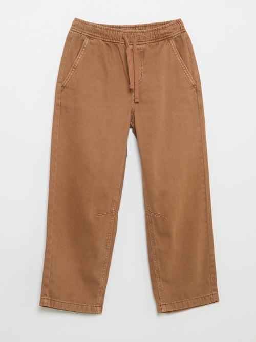 Calças relaxed fit com cintura elástica - Kiabi